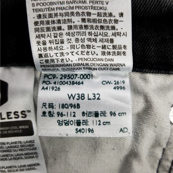 Levi’s 502 Jeans Men’s 38x32 Black Regular Fit Classic Denim Everyday Wear - Picture 9 of 14